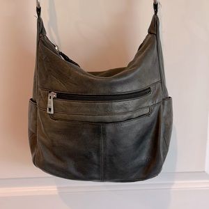 Stone Mountain Handbag Womens Gray Leather Purse Crossbody Shoulder Bag | EUC